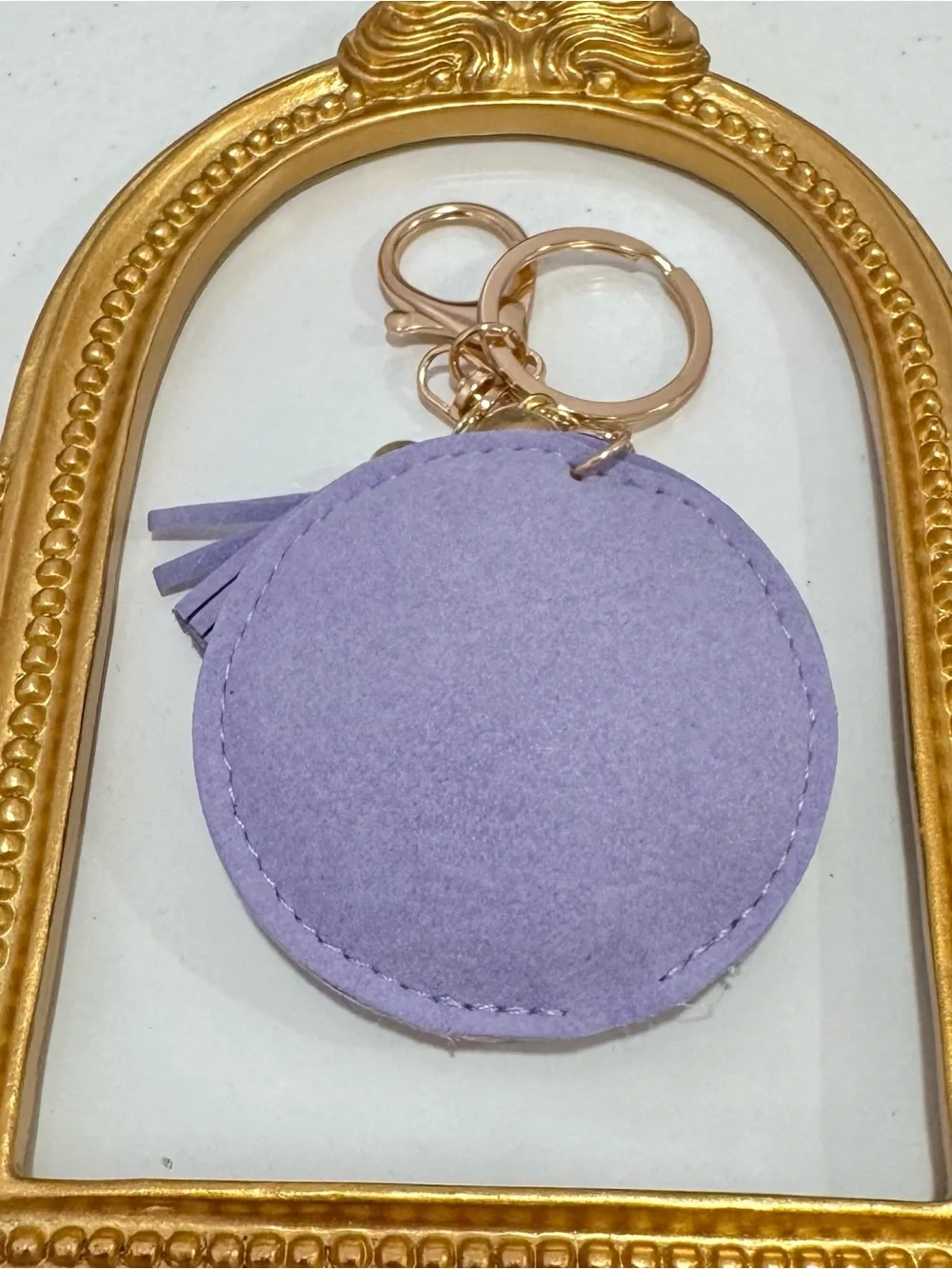 New Round Lavender Flower Motif Keychain/Bag Charm